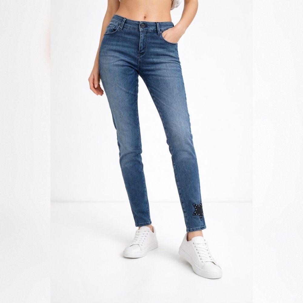 LOVE MOSCHINO MESH STUD STAR SKINNY JEANS SIZE 25 "NWT"